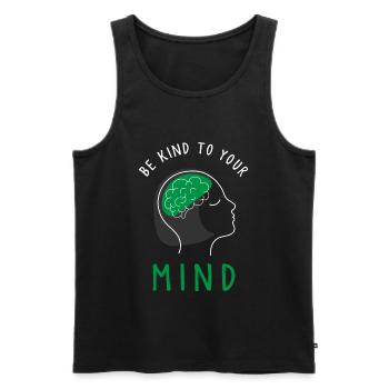 Mental health, mental health - Men's Premium Organic Tank Top - black - Front - AI Model Male 178 light (178cm)