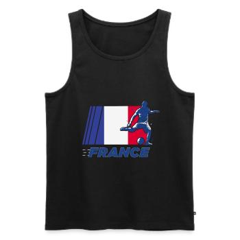 Fußball, Fußball Fussballer, Fußballspieler, - Männer Premium Bio Tank Top - Schwarz - Vorne - Michal (187cm)