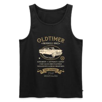 Oldtimer Vintage 1962 - Männer Premium Bio Tank Top - Schwarz - Vorne - Michal (187cm)