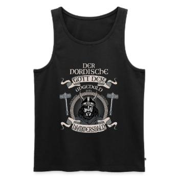 Wikinger Nordische Gott der Ungeduld - Männer Premium Bio Tank Top - Schwarz - Vorne - Michal (187cm)