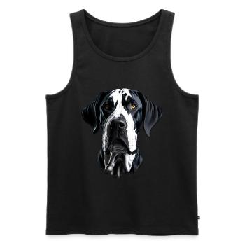 Dogge - Great Dane - Men's Premium Organic Tank Top - black - Front - Michal (187cm)