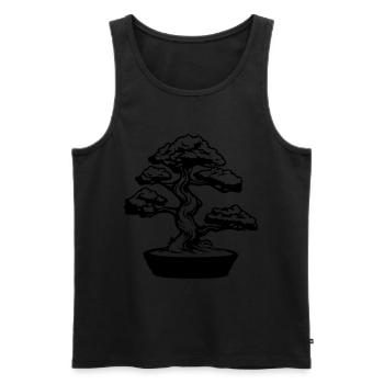 Tree Bonsai Symbol - Men's Premium Organic Tank Top - black - Front - Michal (187cm)