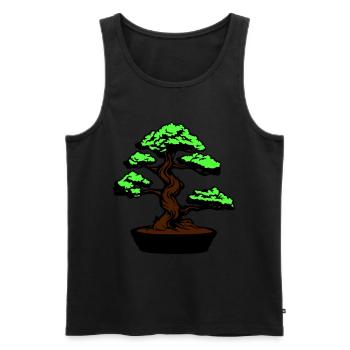 Tree Bonsai Symbol - Men's Premium Organic Tank Top - black - Front - Michal (187cm)