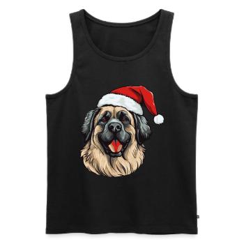 Leonberger Hund Weihnachten Porträt Xmas - Männer Premium Bio Tank Top - Schwarz - Vorne - Michal (187cm)
