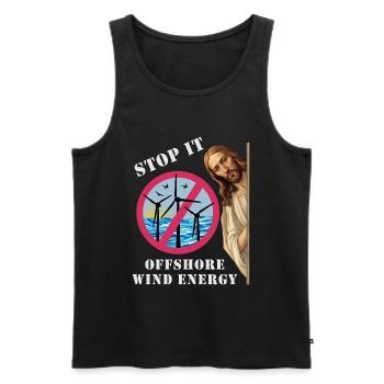 Offshore Windenergie Stopp - Männer Premium Bio Tank Top - Schwarz - Vorne - AI Model Male 178 light (178cm)