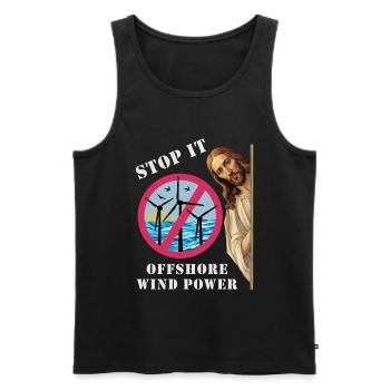 Offshore Windkraft Stopp - Männer Premium Bio Tank Top - Schwarz - Vorne - AI Model Male 178 light (178cm)