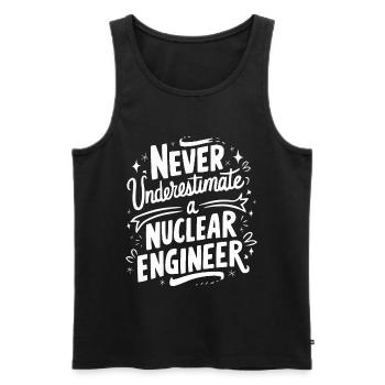 Never underestimate a nuclear engineer - Men's Premium Organic Tank Top - black - Front - AI Model Male 178 light (178cm)