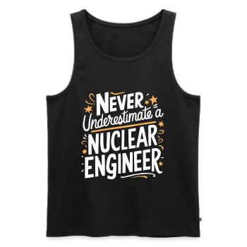 Never underestimate a nuclear engineer - Men's Premium Organic Tank Top - black - Front - AI Model Male 178 light (178cm)