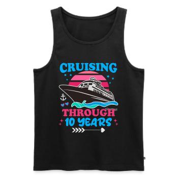 Kreuzfahrt durch den 10. Hochzeitstag - Männer Premium Bio Tank Top - Schwarz - Vorne - Michal (187cm)