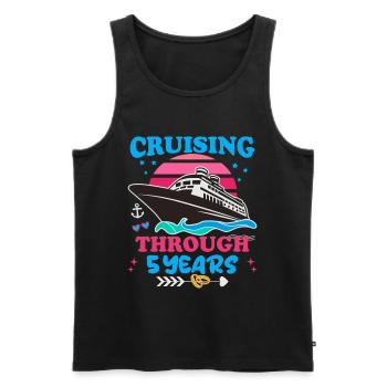 Cruising Through 5 Years Wedding Anniversary - Men's Premium Organic Tank Top - black - Front - Michal (187cm)