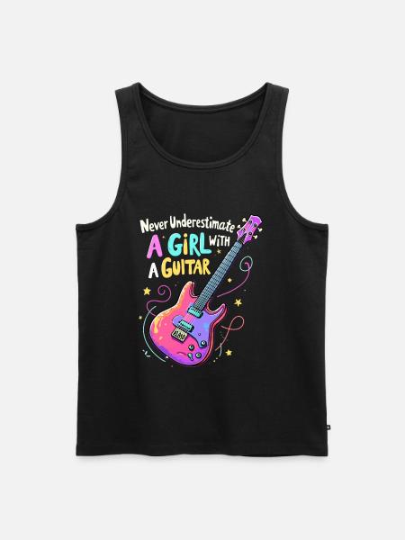 Girl with Guitar Power - Men's Premium Organic Tank Top - black