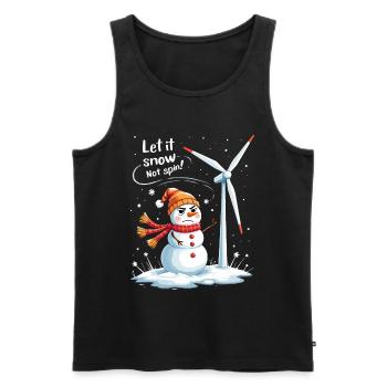 Stopp Windräder - Lasst es schneien, nicht drehen - Männer Premium Bio Tank Top - Schwarz - Vorne - AI Model Male 178 light (178cm)