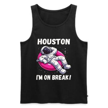 Houston, Ich mach Pause - Entspannter Astronaut - Männer Premium Bio Tank Top - Schwarz - Vorne - Michal (187cm)
