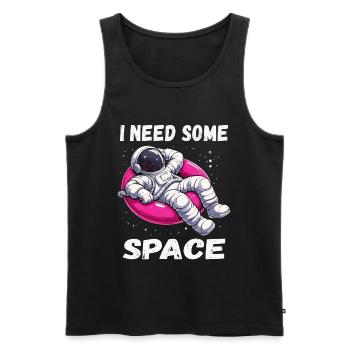 Ich brauche etwas Freiraum - Entspannter Astronaut - Männer Premium Bio Tank Top - Schwarz - Vorne - AI Model Male 178 light (178cm)