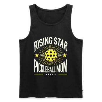 Pickleball Mama eines aufstrebenden Stars - Männer Premium Bio Tank Top - Schwarz - Vorne - Michal (187cm)