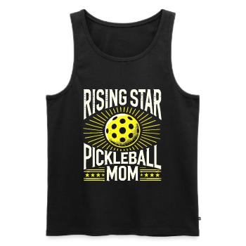 Pickleball Mama eines aufstrebenden Stars - Männer Premium Bio Tank Top - Schwarz - Vorne - Michal (187cm)