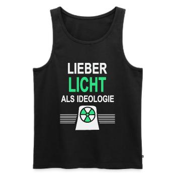 Lieber Licht als Ideologie - Ja zu Atomkraft - Männer Premium Bio Tank Top - Schwarz - Vorne - AI Model Male 178 light (178cm)