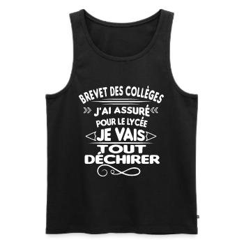 Brevet des Collèges BDC Révision Troisième entrée - Débardeur bio Premium Homme - noir - Devant - Michal (187cm)
