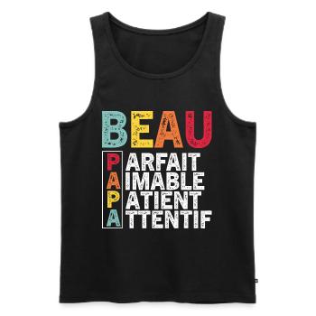 Father's Day Step-Dad 2024 Gift - Men's Premium Organic Tank Top - black - Front - AI Model Male 178 light (178cm)