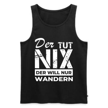 Wanderer - Wandern - Männer Premium Bio Tank Top - Schwarz - Vorne - AI Model Male 178 light (178cm)