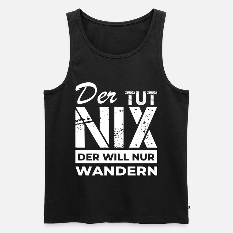 Wanderer - Wandern - Männer Premium Bio Tank Top - Schwarz
