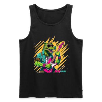 Crocodile Bass Rockin - Männer Premium Bio Tank Top - Schwarz - Vorne - AI Model Male 178 light (178cm)