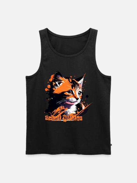 little kitten, cat tabby - Men's Premium Organic Tank Top - black