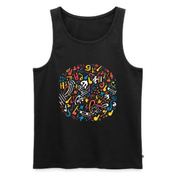 Musik - Männer Premium Bio Tank Top - Schwarz - Vorne - Michal (187cm)