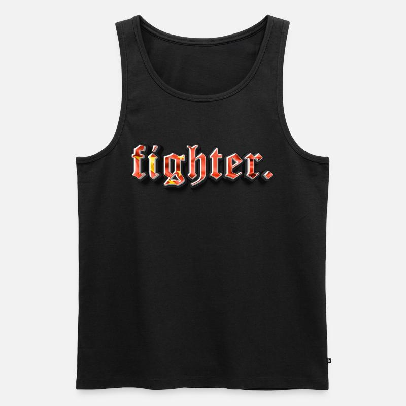 fighter. China - Männer Premium Bio Tank Top - Schwarz