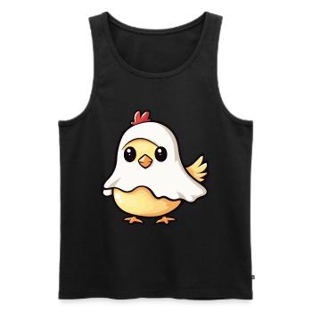 Chicken Halloween Funny Ghost - Men's Premium Organic Tank Top - black - Front - Michal (187cm)