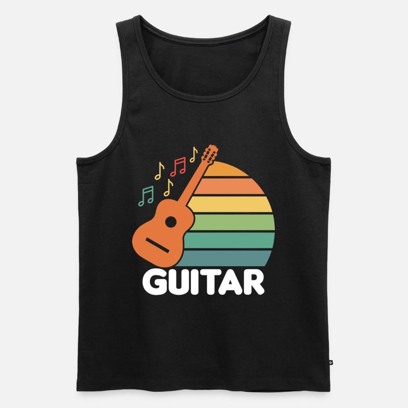 Gitarre Kinder - Männer Premium Bio Tank Top - Schwarz