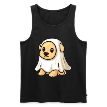 Golden Retriever Hund Halloween Geist - Männer Premium Bio Tank Top - Schwarz - Vorne - Michal (187cm)