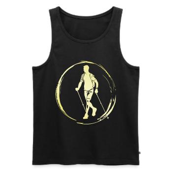 Marche Nordique Homme - Débardeur bio Premium Homme - noir - Devant - Michal (187cm)