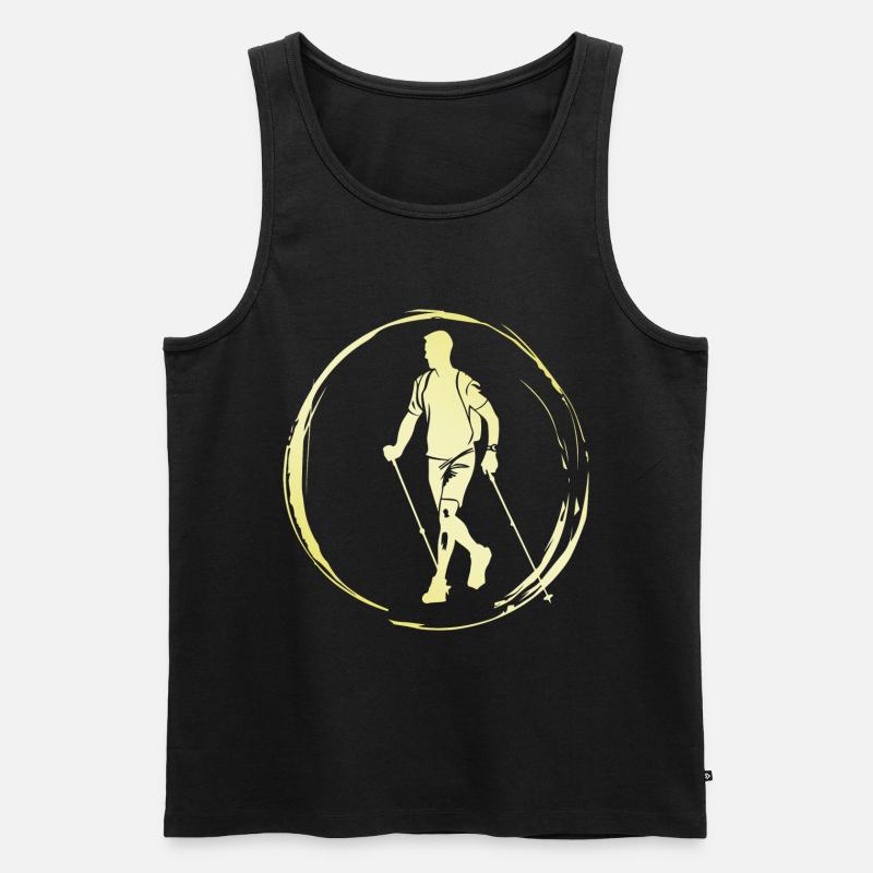 Nordic Walking Mann - Männer Premium Bio Tank Top - Schwarz