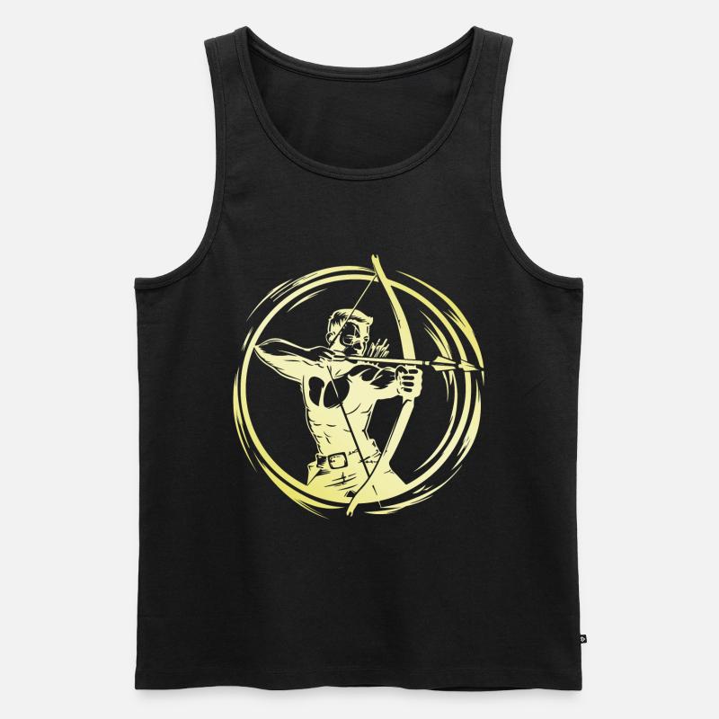 Bogenschießen Mann - Männer Premium Bio Tank Top - Schwarz