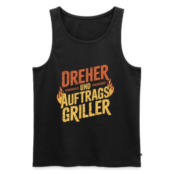 Dreher und Auftragsgriller BBQ Grillen - Männer Premium Bio Tank Top - Schwarz - Vorne - Michal (187cm)