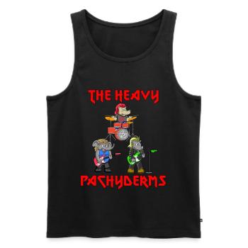 THE HEAVY PACHYDERMS - DICKHÄUTER SPIELEN METAL - Männer Premium Bio Tank Top - Schwarz - Vorne - AI Model Male 178 light (178cm)