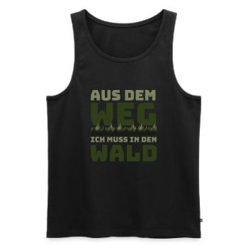 Förster & Waldarbeiter - Ich muss in den Wald - Männer Premium Bio Tank Top - Schwarz - Vorne - Michal (187cm)