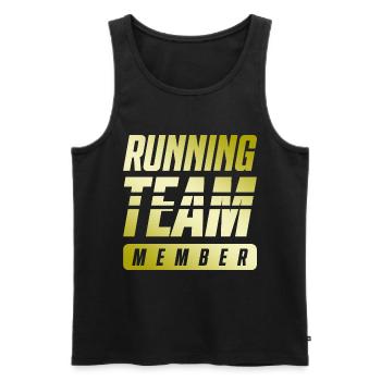Running Team - Männer Premium Bio Tank Top - Schwarz - Vorne - AI Model Male 178 light (178cm)