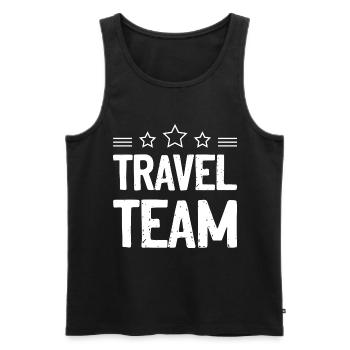 Travel Team Travel Holidays - Men's Premium Organic Tank Top - black - Front - Michal (187cm)