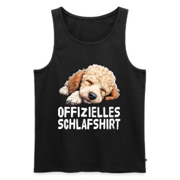 Chemise de sommeil officielle Caniche - Débardeur bio Premium Homme - noir - Devant - Michal (187cm)