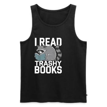 I Read Trashy Books 10 - Männer Premium Bio Tank Top - Schwarz - Vorne - Michal (187cm)