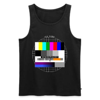 Ich habe Sendepause Testbild - Männer Premium Bio Tank Top - Schwarz - Vorne - AI Model Male 178 light (178cm)
