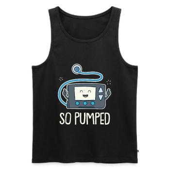 So Pumped Diabetes Type 1 Funny Insulin Pump - Men's Premium Organic Tank Top - black - Front - AI Model Male 178 light (178cm)