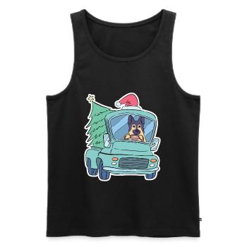 Christmas german shepherd christmas tree - Men's Premium Organic Tank Top - black - Front - Michal (187cm)