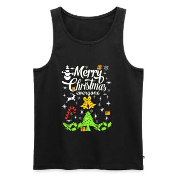 Frohe Weihnachten, Frohe Weihnachten, Frohe Weihnachten - Männer Premium Bio Tank Top - Schwarz - Vorne - AI Model Male 178 light (178cm)
