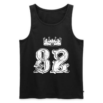 82 Number crown - Men's Premium Organic Tank Top - black - Front - Michal (187cm)