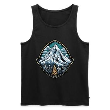 Mountains Mountaineer Symbol - Men's Premium Organic Tank Top - black - Front - Michal (187cm)