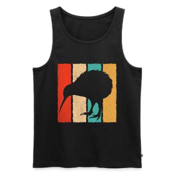 Vintage Kiwi Bird Lover Retro Style Kiwi Bird - Men's Premium Organic Tank Top - black - Front - Michal (187cm)