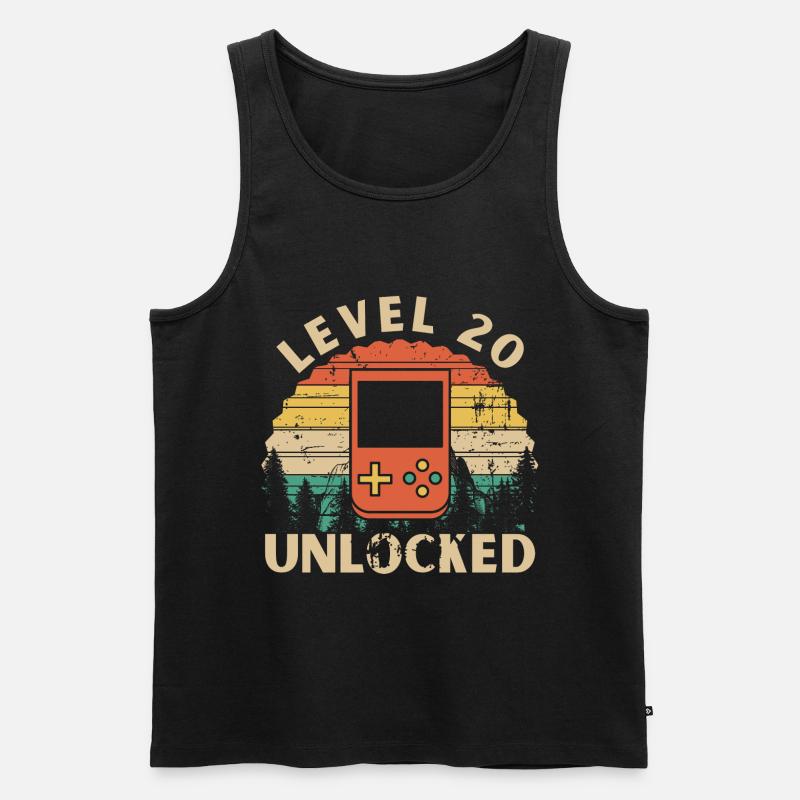 Level 20 Unlocked - Débardeur bio Premium Homme - noir